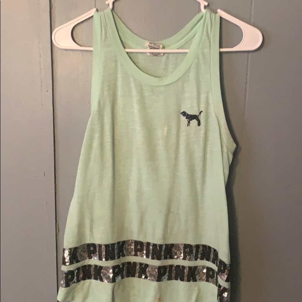 Sequin pink tank top